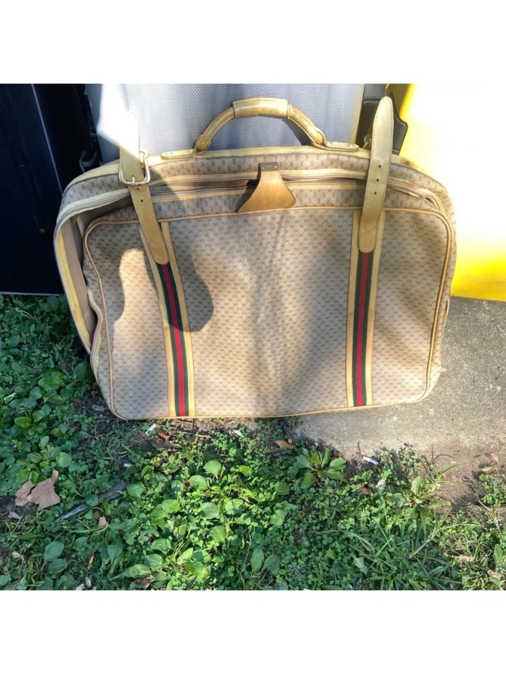 Gucci Brown and Red-Blue Stripe Travel luggage 30/23